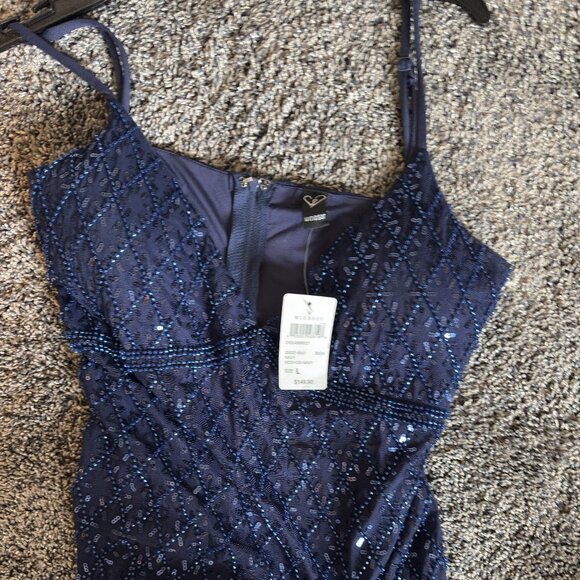 BRAND NEW Windsor Deep Purple Beaded Bodice Prom Dress - Picture 3 of 3